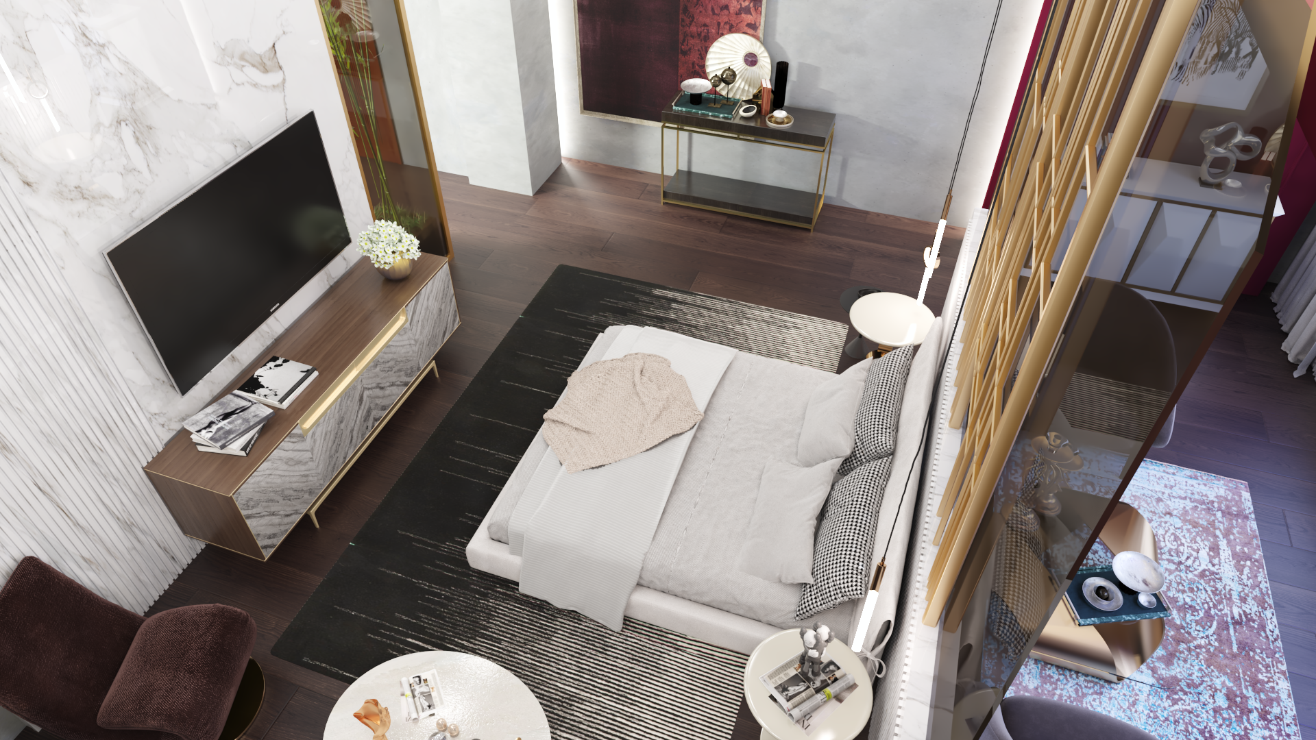 Renovated villa living room interior in Jeddah